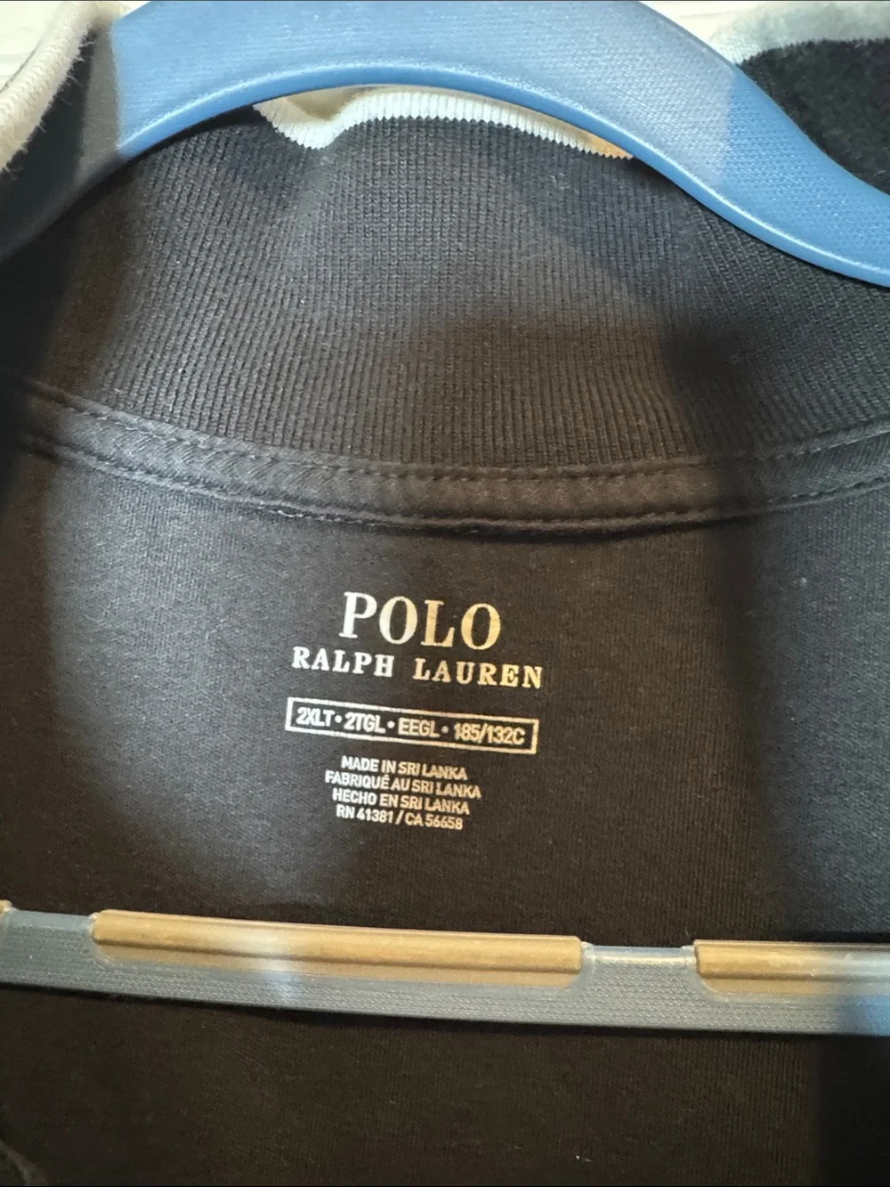 Polo Ralph Lauren Men’s Double-Knit Track Jacket Black White Red Pony 2XLT